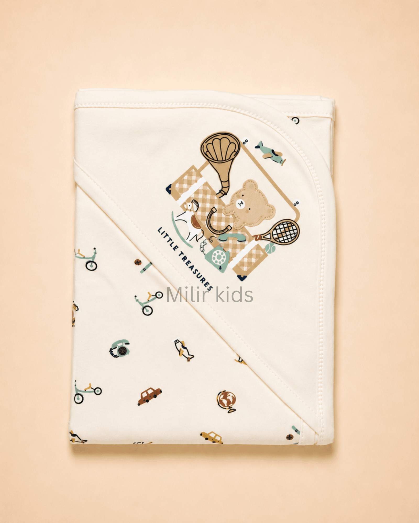 cotton-hooded-baby-towel-cream-little-treasures-80x80cm Cream Little Treasures hooded towel