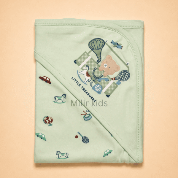 Mint Little Treasures hooded towel
