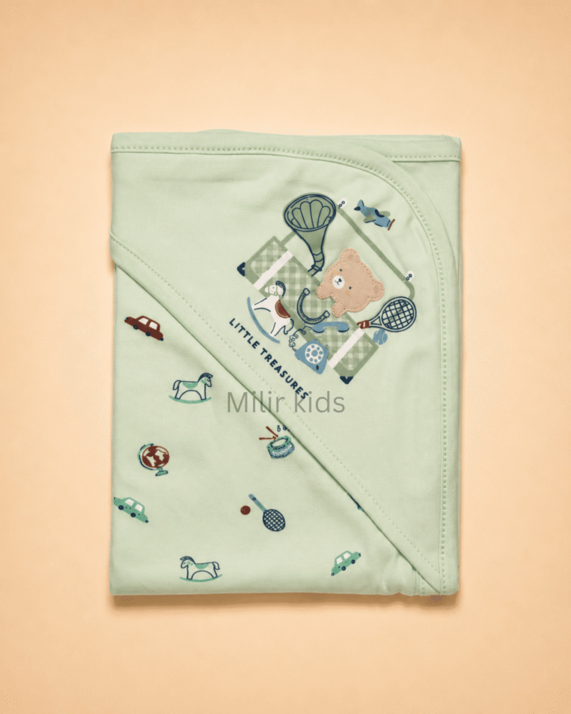 Mint Little Treasures hooded towel