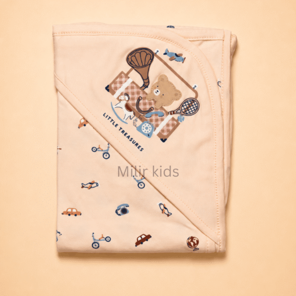 Peach Little Treasures hooded towel