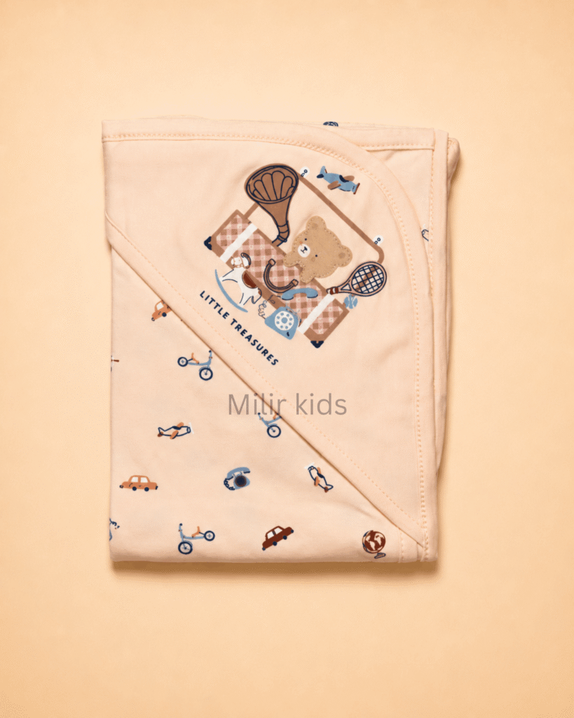 Peach Little Treasures hooded towel