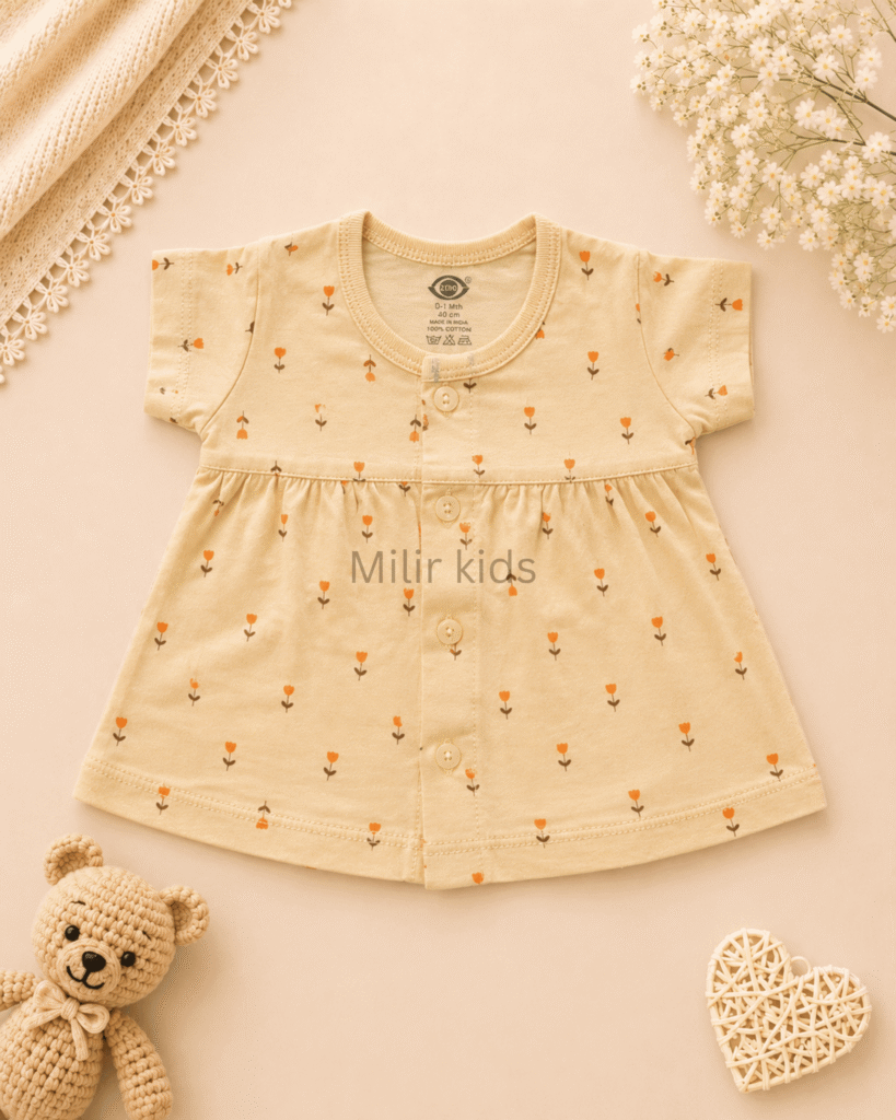 cotton baby dress for newborn girls | Soft breathable infant dress | Milir Kids