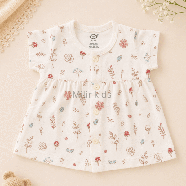 cotton baby dress for newborn girls | Soft breathable infant dress | Milir Kids