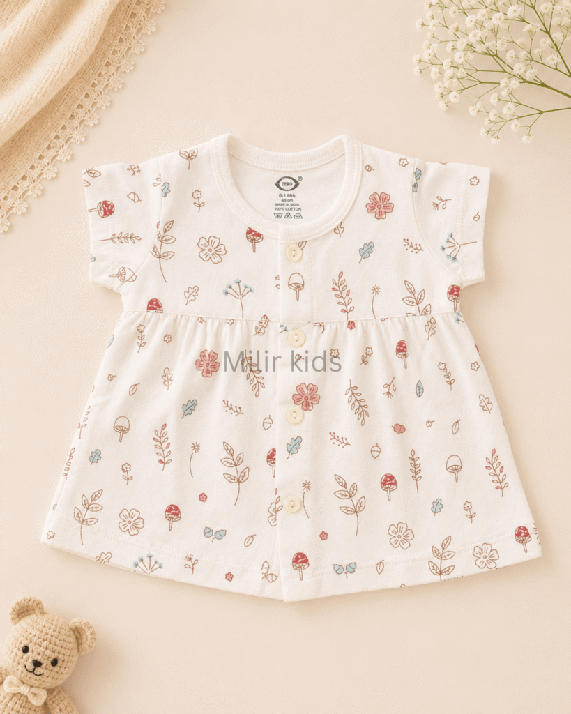 cotton baby dress for newborn girls | Soft breathable infant dress | Milir Kids