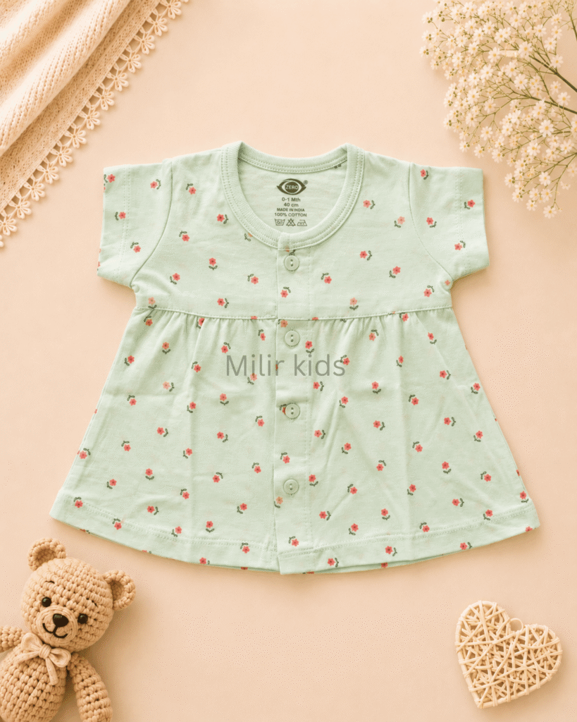 cotton baby dress for newborn girls | Soft breathable infant dress | Milir Kids