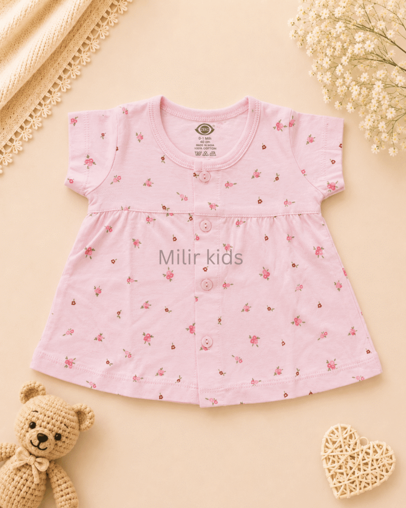 cotton baby dress for newborn girls | Soft breathable infant dress | Milir Kids