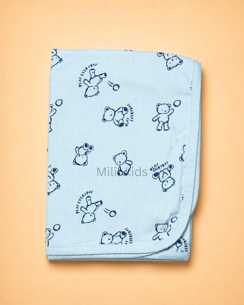 Premium cotton baby blanket with soft printed design for newborn babies and infants