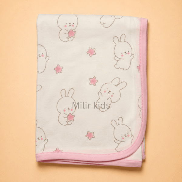 Premium cotton baby blanket with soft printed design for newborn babies and infants