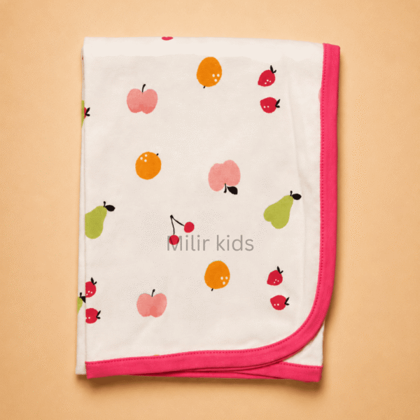 Premium cotton baby blanket with soft printed design for newborn babies and infants