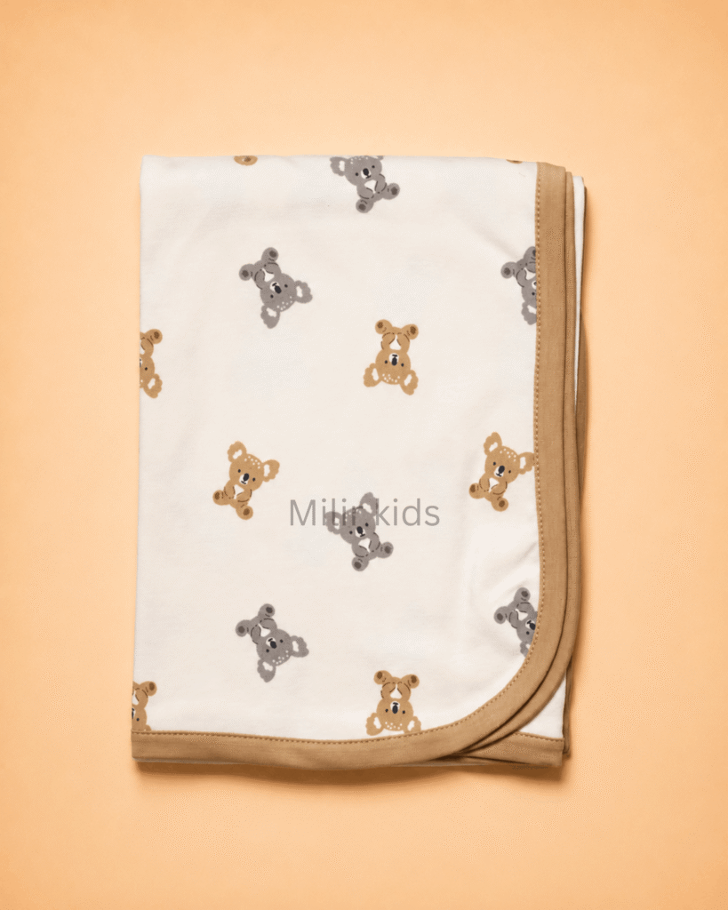 Premium cotton baby blanket with soft printed design for newborn babies and infants