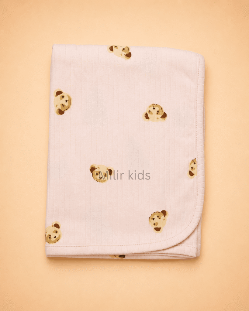 Premium cotton baby blanket with soft printed design for newborn babies and infants
