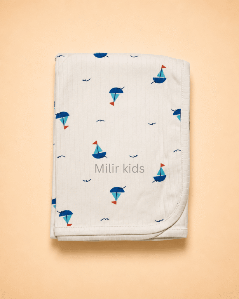 Premium cotton baby blanket with soft printed design for newborn babies and infants