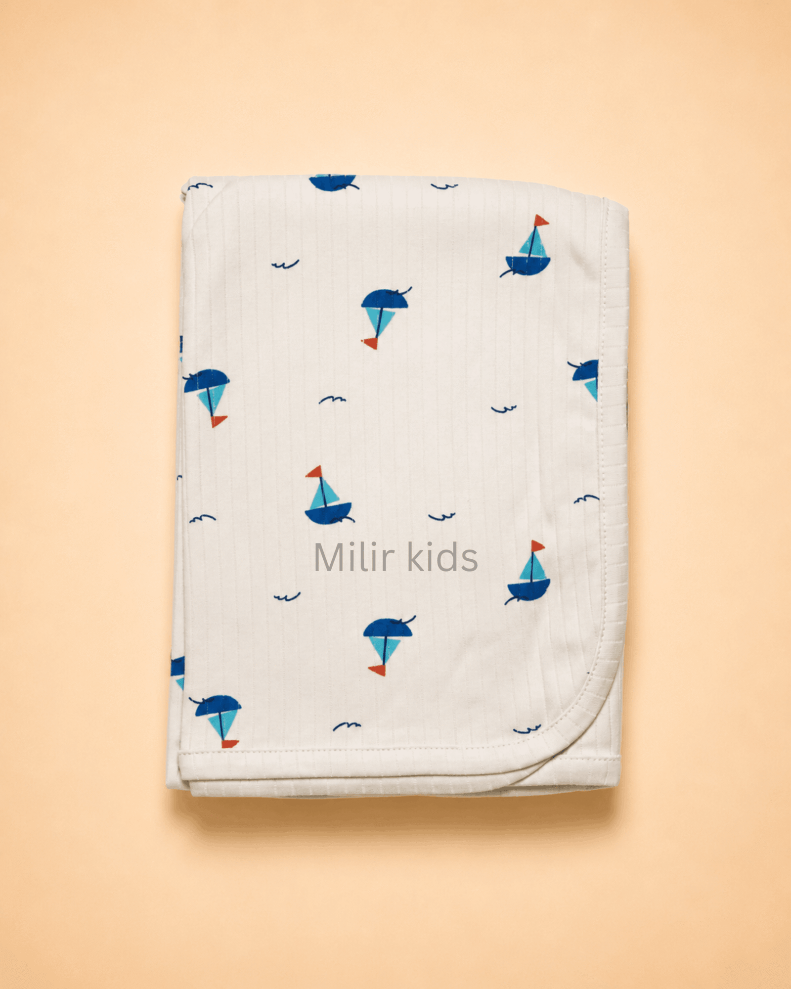 premium-cotton-baby-blanket-sailboat-print Premium cotton baby blanket with soft printed design for newborn babies and infants