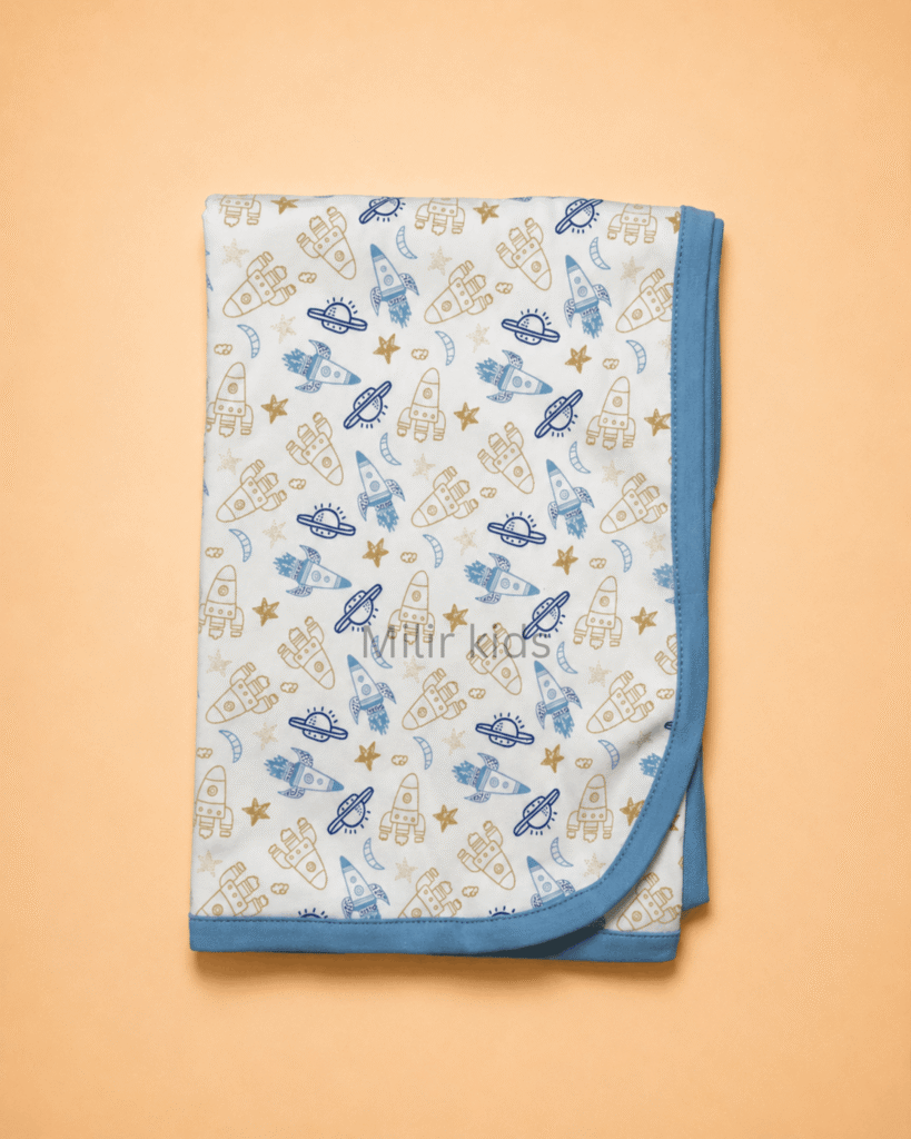 Premium cotton baby blanket with soft printed design for newborn babies and infants