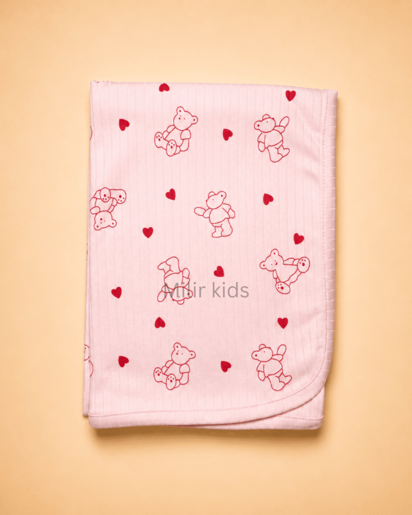 Premium cotton baby blanket with soft printed design for newborn babies and infants