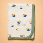 Premium cotton baby blanket with soft printed design for newborn babies and infants
