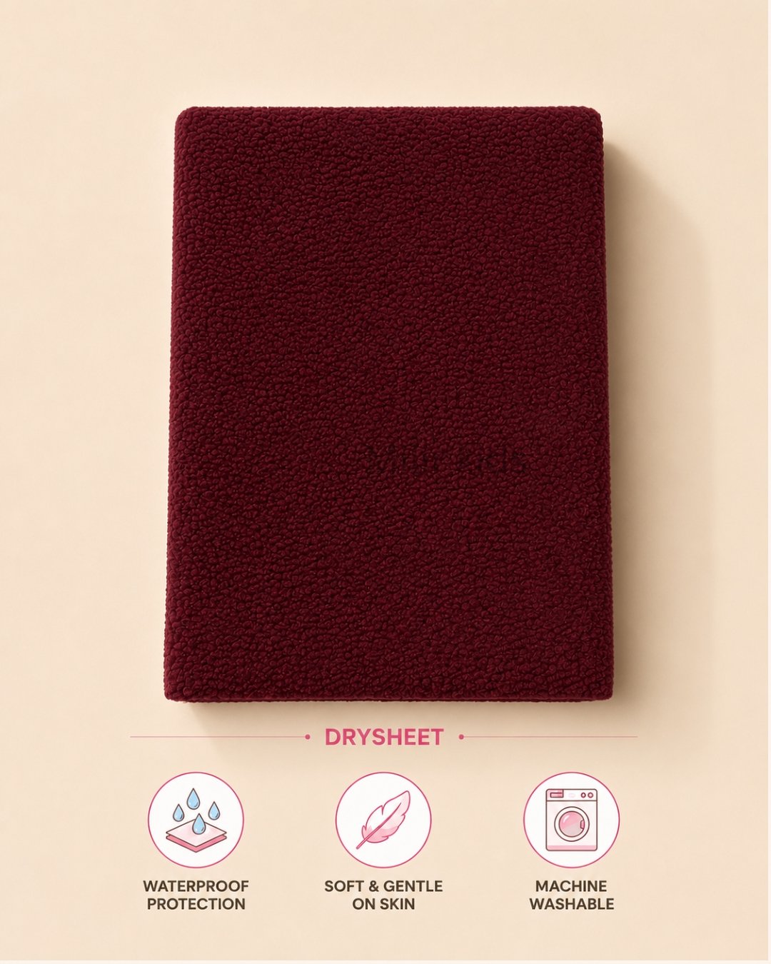baby-drysheet-small-maroon Baby waterproof drysheet soft reusable washable bed protector for newborns and infants