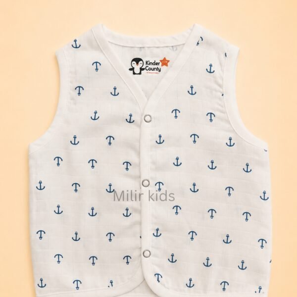 100% Cotton Muslin Baby Jabla anchor Print for Babies