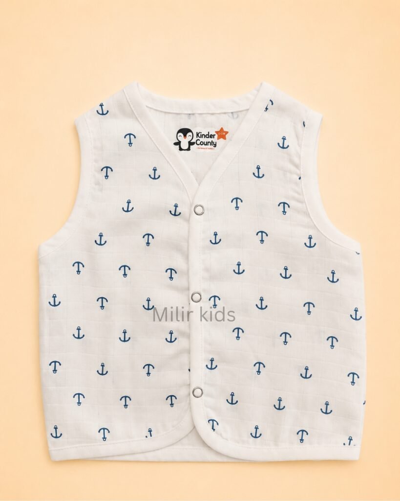 100% Cotton Muslin Baby Jabla anchor Print for Babies