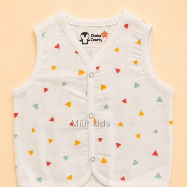 100% Cotton Muslin Baby Jabla colour triangles Print for Babies
