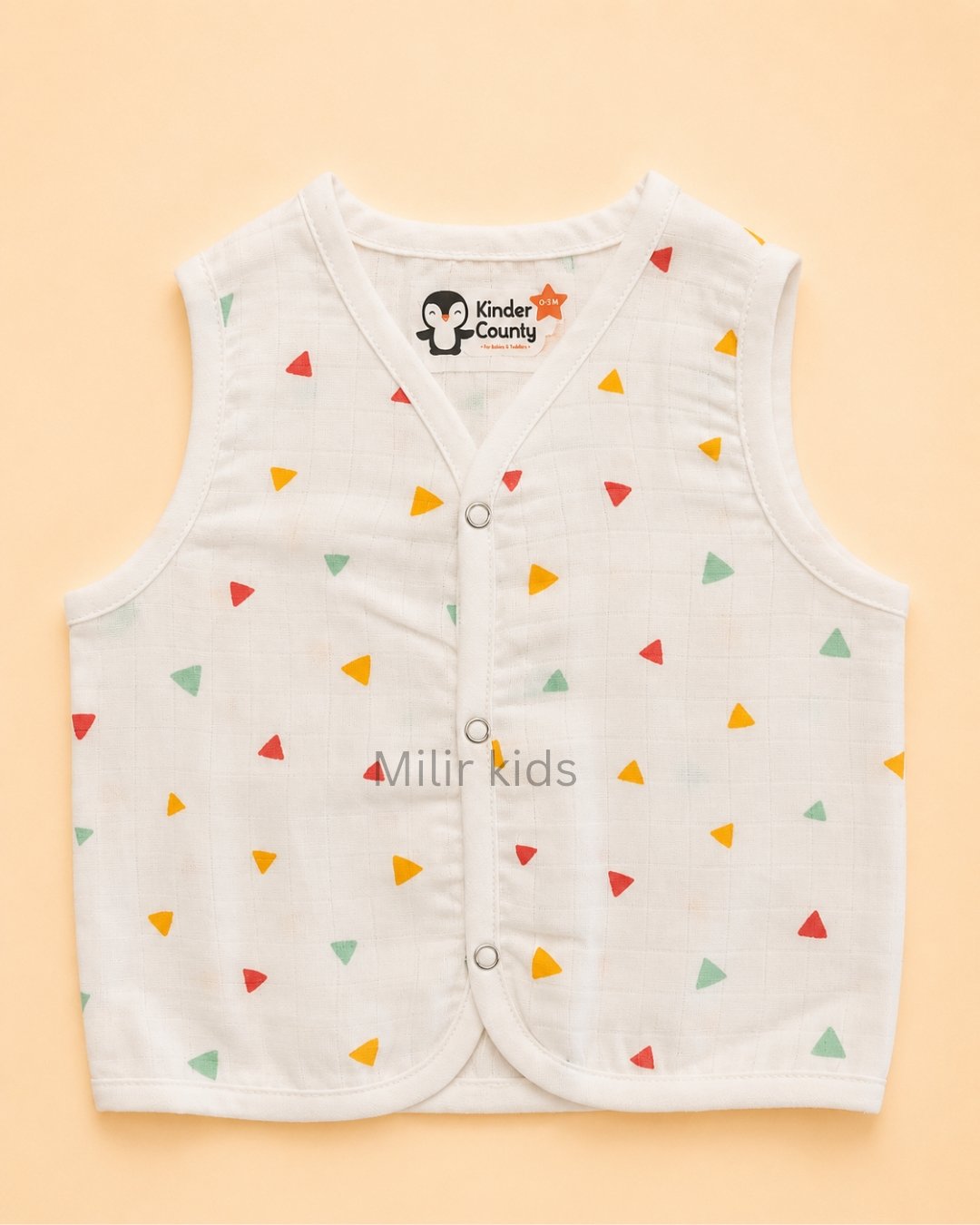 baby-muslin-jabla-color-triangles-fo 100% Cotton Muslin Baby Jabla colour triangles Print for Babies