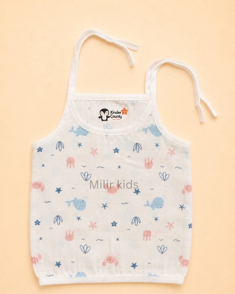 premium muslin tie-up jabla for newborn baby made from soft breathable cotton fabric