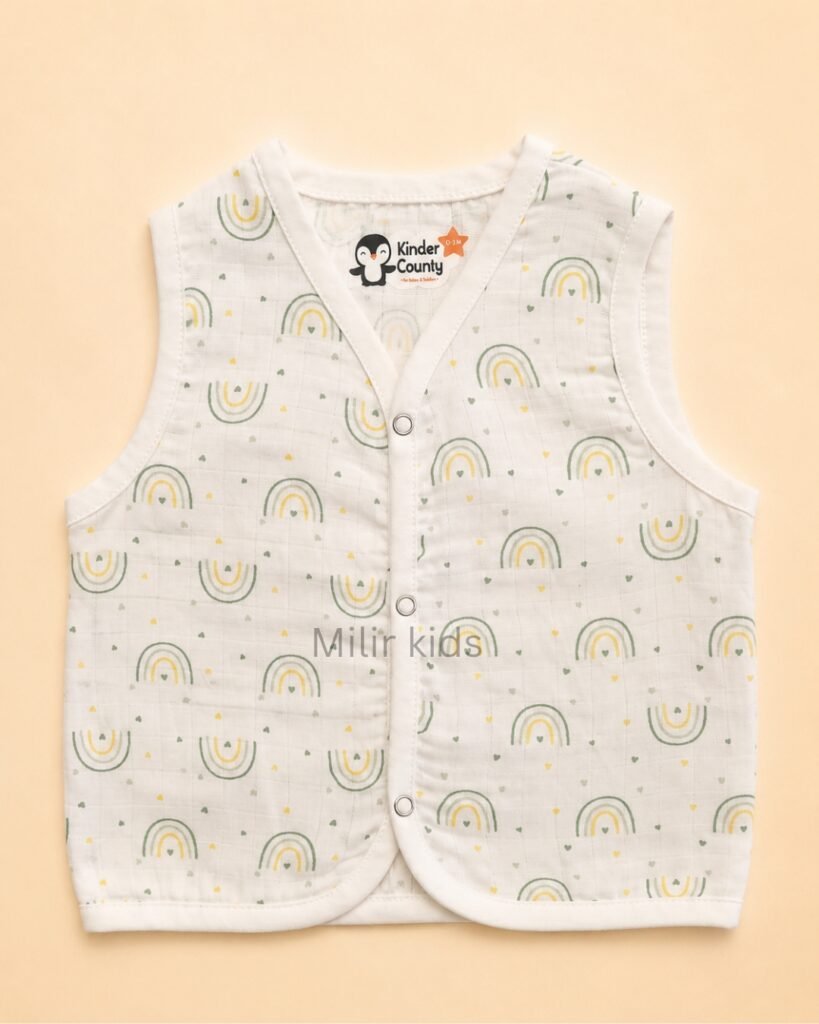 100% Cotton Muslin Baby Jabla Rainbow Print for Babies