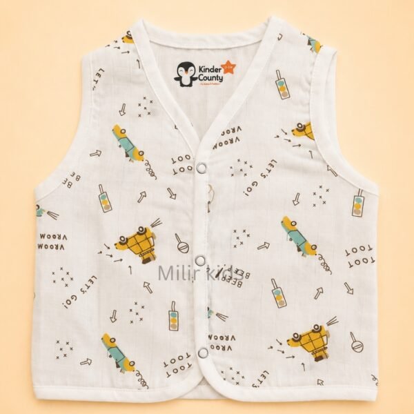 100% Cotton Muslin Baby Jabla Traffic Print for Babies
