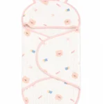 Bear print baby wrapper with hood