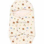 Premium muslin baby wrapper with hood made from ultra-soft breathable muslin fabric for newborn babies.