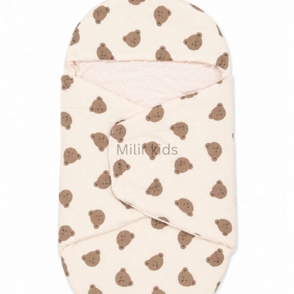 Premium muslin baby wrapper with hood made from ultra-soft breathable muslin fabric for newborn babies.