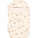Premium muslin baby wrapper with hood made from ultra-soft breathable muslin fabric for newborn babies.