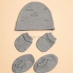 Premium soft cotton newborn cap, mittens and booties set for baby boys and girls. Gentle on delicate newborn skin and ideal for everyday wear.